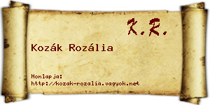 Kozák Rozália névjegykártya